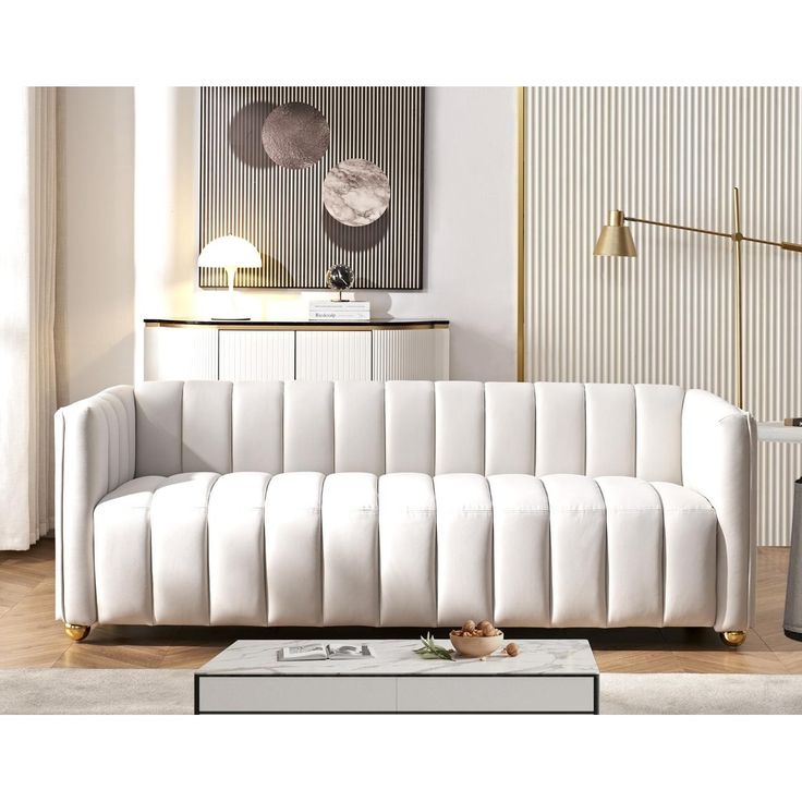 Channel Tufted Glam Indoor Living Room Sofa