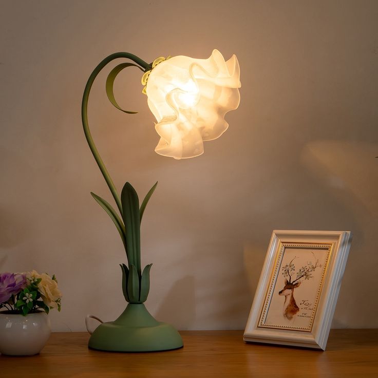 Flower Shaped Accent Table Lamp Frosted Glass - Bed Bath & Beyond - 36549207
