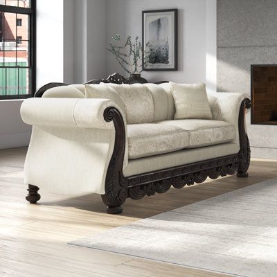 Lark Manor™ Akyla 93_ Chenille Rolled Arm Sofa Chenille, Solid Wood _ 40 H x 93 W x 36 D in _ Wayfair
