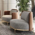Nordic Designer Fabric Sofa Chair - Orange