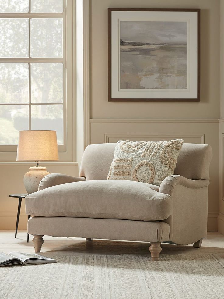 Reine Loveseat – Taupe Cotton linen
