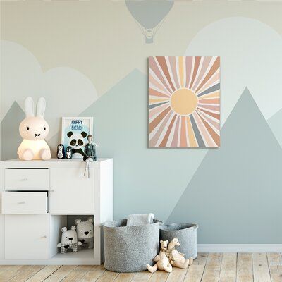 Viv + Rae™ Southwestern Desert Sun Graphic Art Print Canvas_Metal in Orange Pink White _ 40 H x 30 W x 1_5 D in _ Wayfair